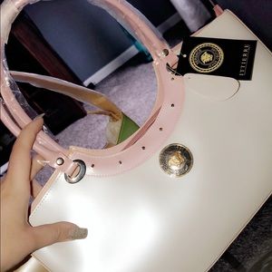 Vintage Versace Couture Pink and White Bag